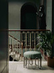 Chiselled Olive by Christopher Farr Cloth and And Objects fabric upholstered stool